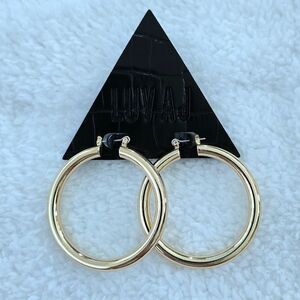 Luv AJ Gold💛 Amalfi Hollow Tube Hoop Earrings - NWT